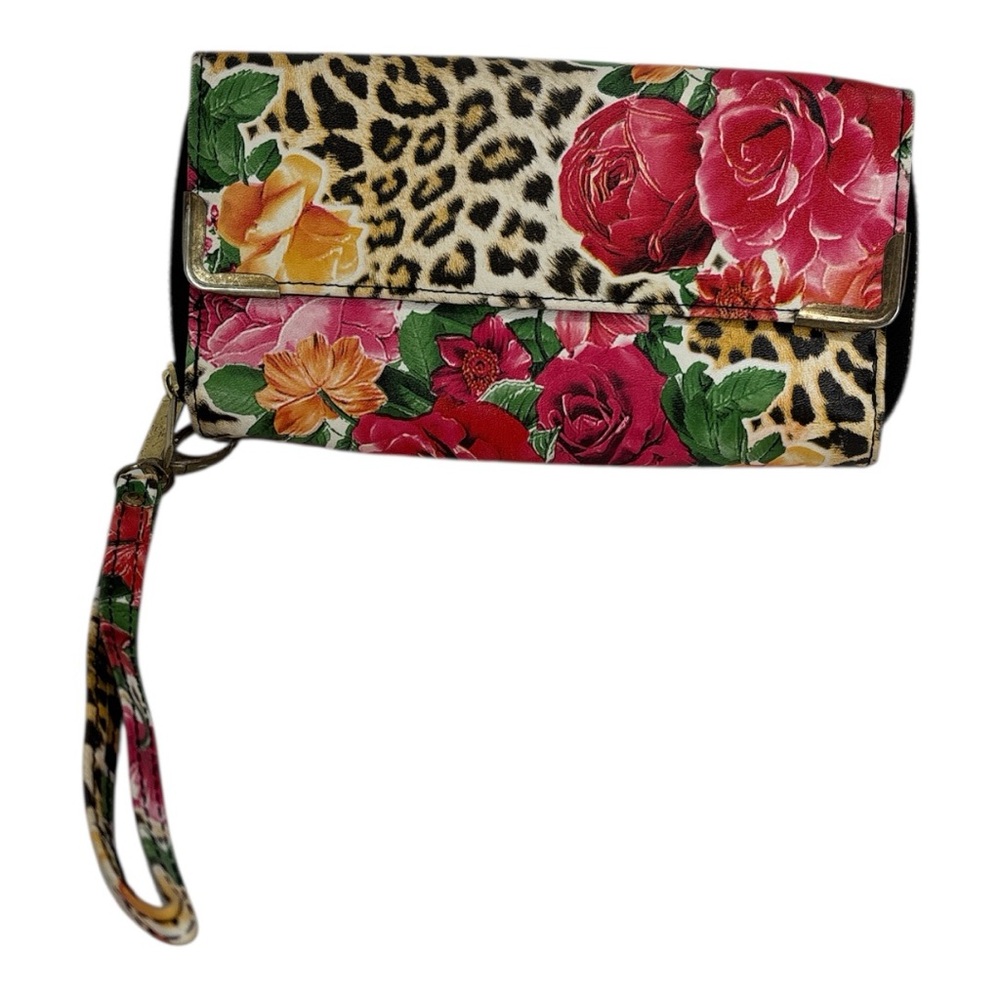 Floral and Leopard Print mobwife baddie aesthetic Clutch wallet wristlet